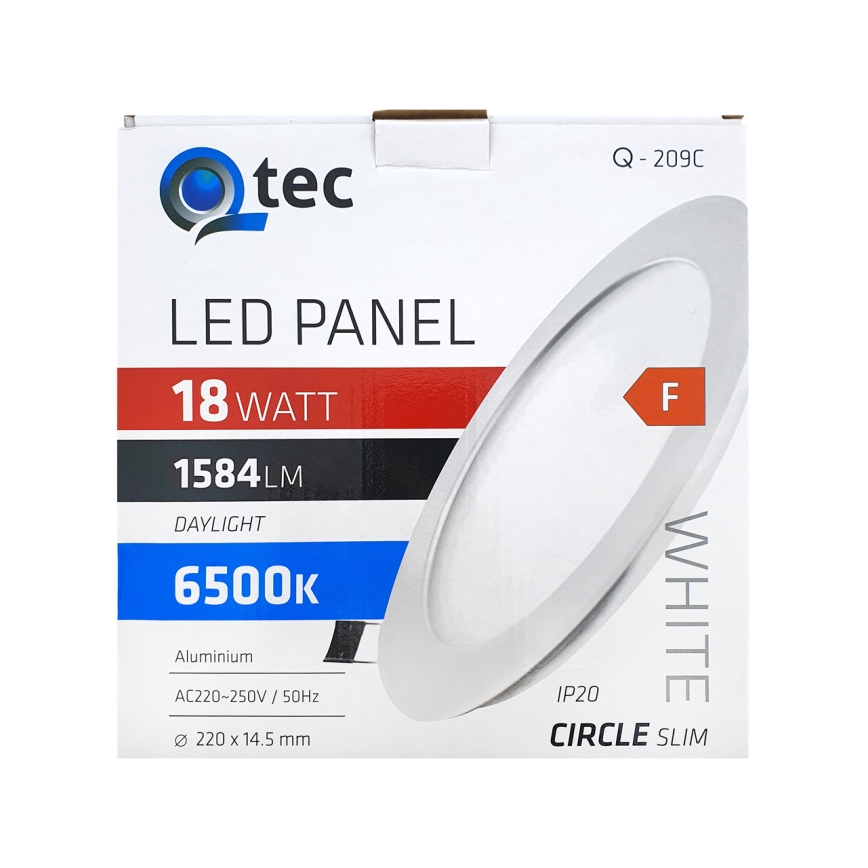 LED Vgradna svetilka QTEC LED/18W/230V 6500K pr. 22 cm