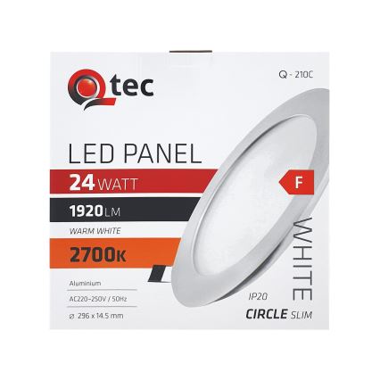 LED Vgradna svetilka QTEC LED/24W/230V 2700K pr. 29,6 cm