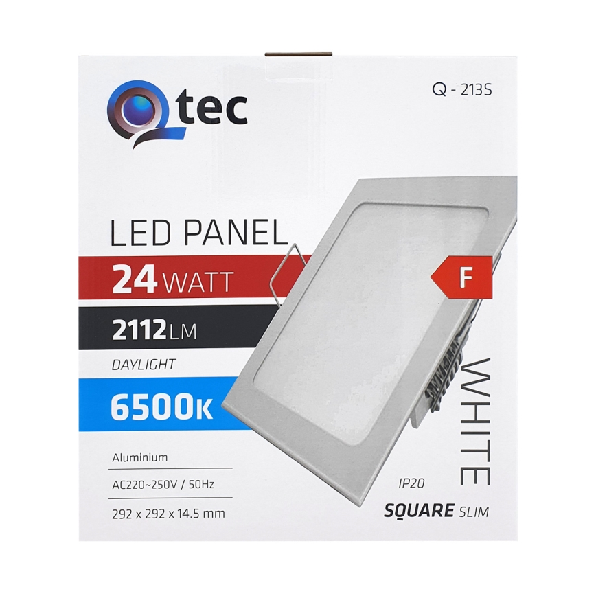 LED Vgradna svetilka QTEC LED/24W/230V 6500K 29,2x29,2 cm