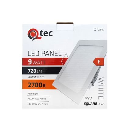 LED Vgradna svetilka QTEC LED/9W/230V 2700K 14,6x14,6 cm