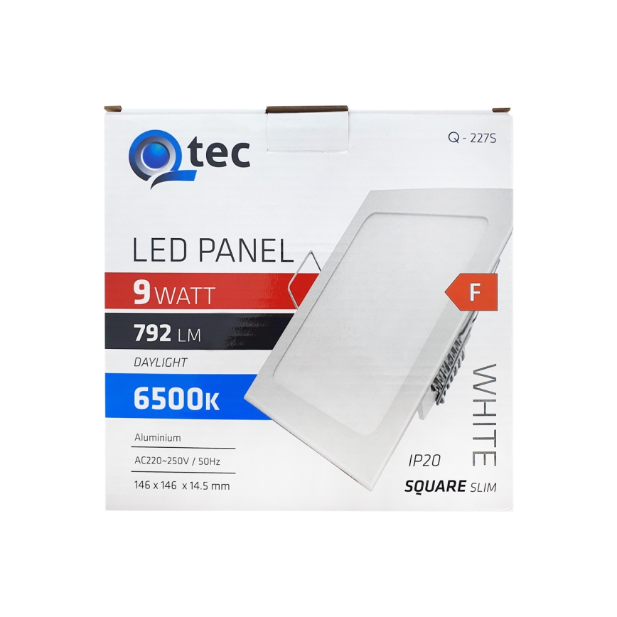 LED Vgradna svetilka QTEC LED/9W/230V 6500K 14,6x14,6 cm
