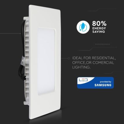 LED Vgradna svetilka SAMSUNG CHIP LED/12W/230V 6400K kvadratna