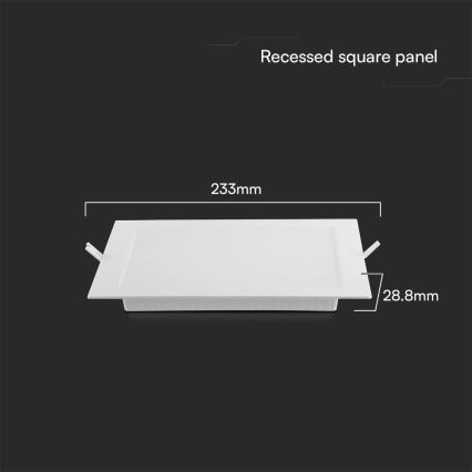 LED Vgradna svetilka SAMSUNG CHIP LED/18W/230V 4000K 22x22 cm bela