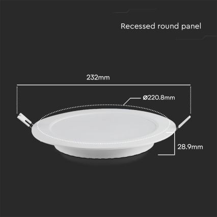 LED Vgradna svetilka SAMSUNG CHIP LED/18W/230V 4000K pr. 22 cm bela