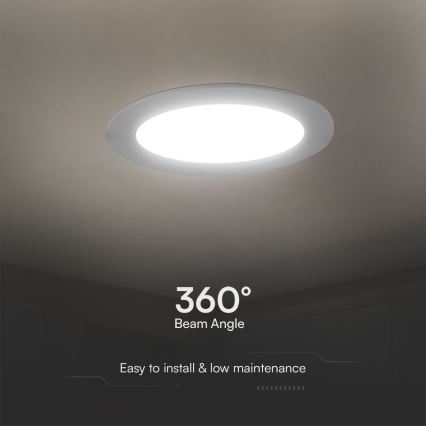 LED Vgradna svetilka SAMSUNG CHIP LED/18W/230V 6500K pr. 22 cm bela