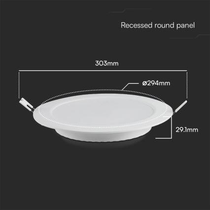 LED Vgradna svetilka SAMSUNG CHIP LED/24W/230V 3000K pr. 29,4 cm bela