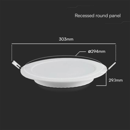 LED Vgradna svetilka SAMSUNG CHIP LED/24W/230V 6500K pr. 29,4 cm bela