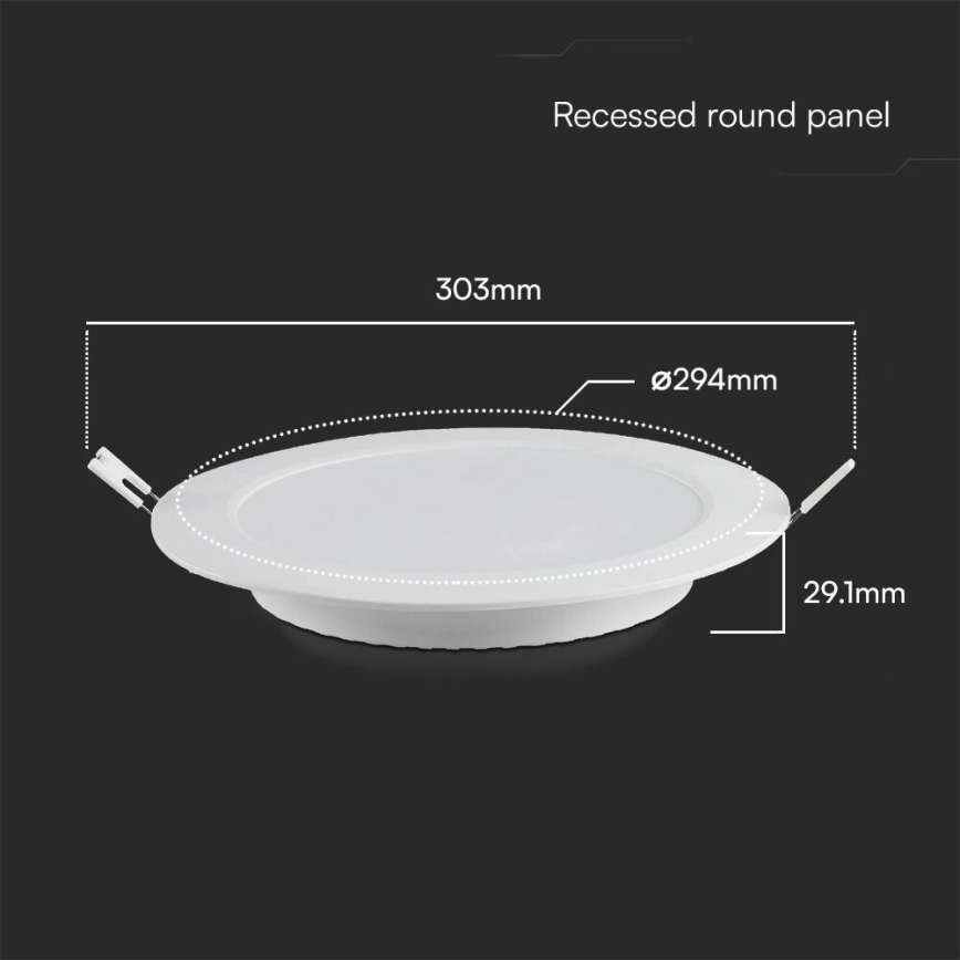 LED Vgradna svetilka SAMSUNG CHIP LED/24W/230V 6500K pr. 29,4 cm bela