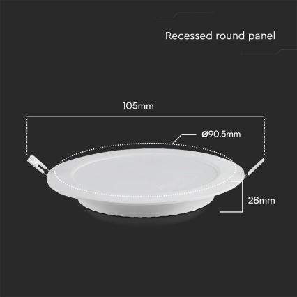 LED Vgradna svetilka SAMSUNG CHIP LED/3W/230V 6500K pr. 9,5 cm bela