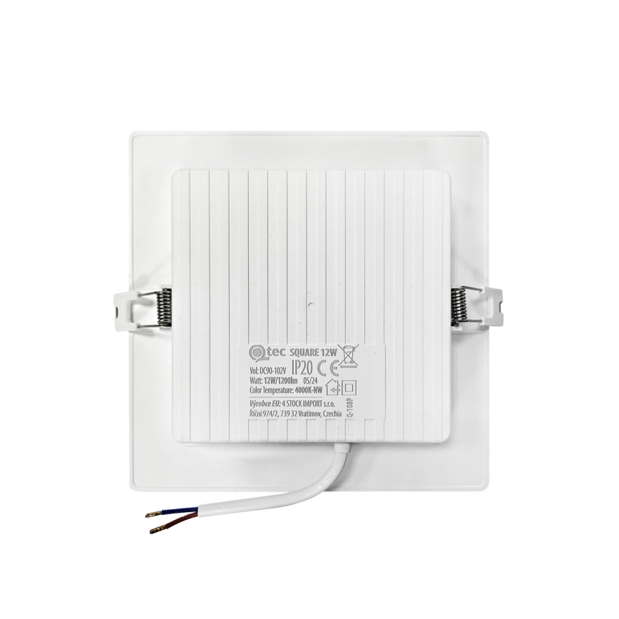 LED Vgradna svetilka SQUARE LED/12W/230V 4000K 17x17 cm bela