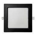 LED Vgradna svetilka SQUARE LED/12W/230V 4000K 17x17 cm črna