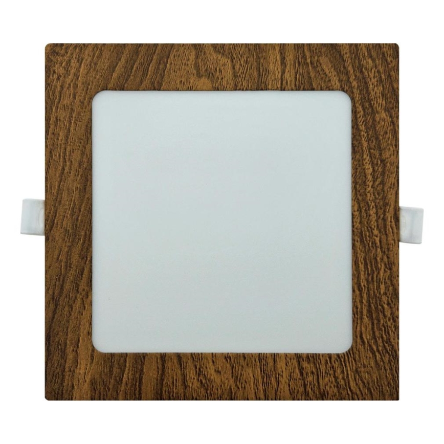 LED Vgradna svetilka SQUARE LED/12W/230V 4200K 16,8x16,8 cm rjava