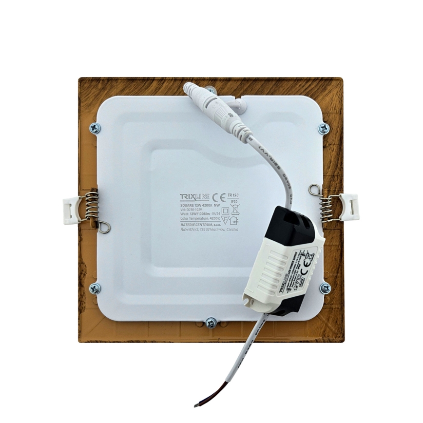 LED Vgradna svetilka SQUARE LED/12W/230V 4200K 16,8x16,8 cm rjava