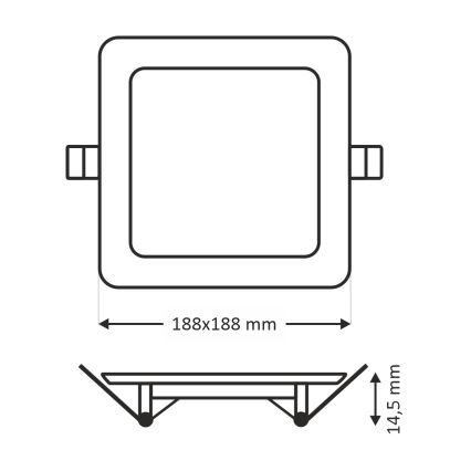 LED Vgradna svetilka SQUARE LED/15W/230V 4200K 18,8x18,8 cm bela