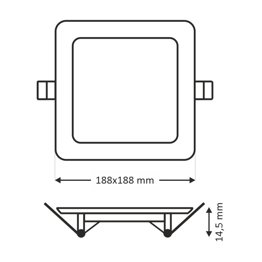 LED Vgradna svetilka SQUARE LED/15W/230V 6500K 18,8x18,8 cm bela