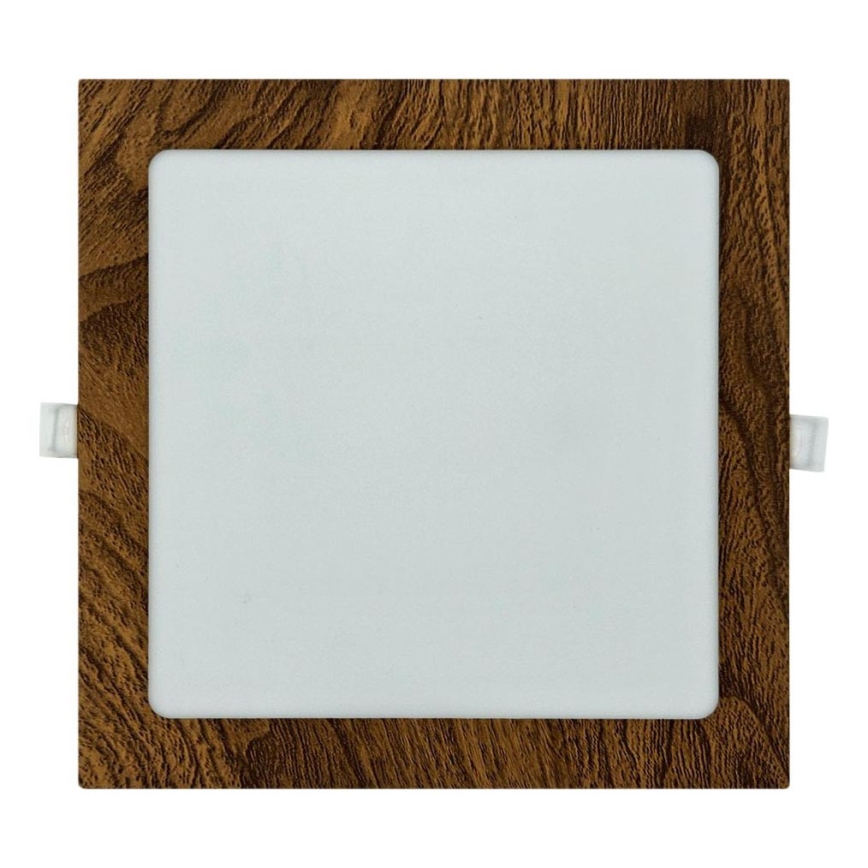 LED Vgradna svetilka SQUARE LED/18W/230V 4200K 22x22 cm rjava