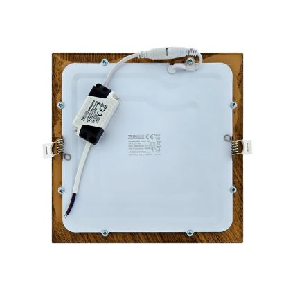 LED Vgradna svetilka SQUARE LED/18W/230V 4200K 22x22 cm rjava