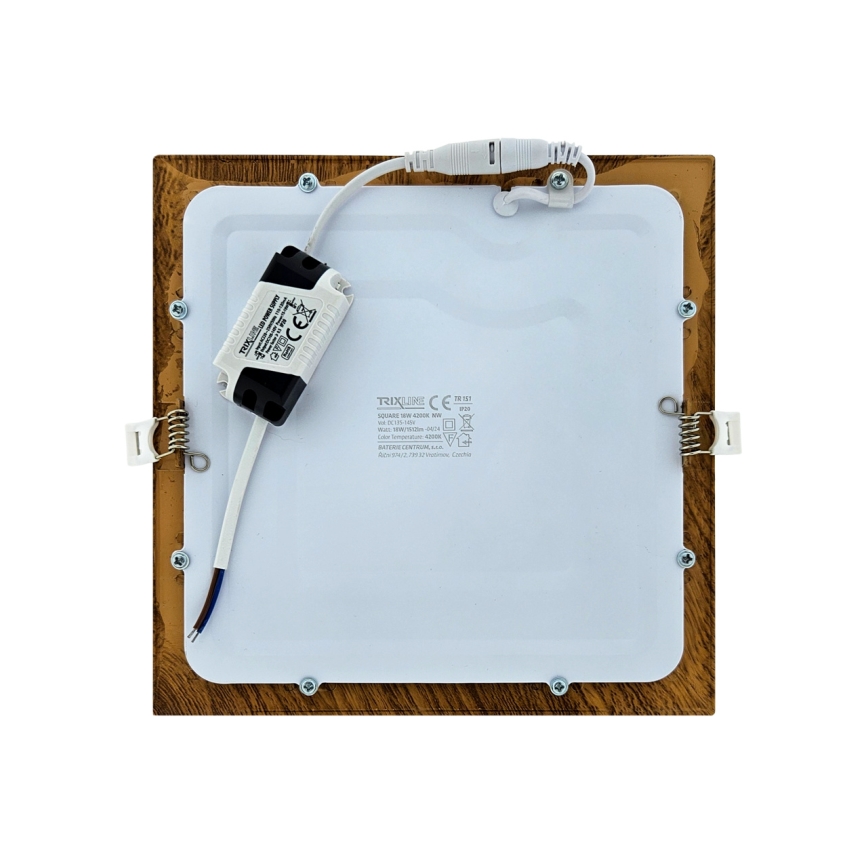 LED Vgradna svetilka SQUARE LED/18W/230V 4200K 22x22 cm rjava