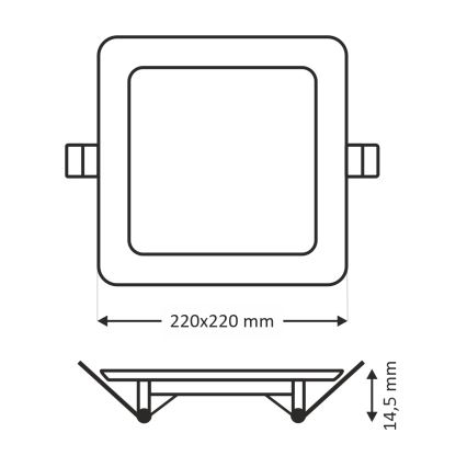 LED Vgradna svetilka SQUARE LED/18W/230V 4200K 22x22 cm rjava