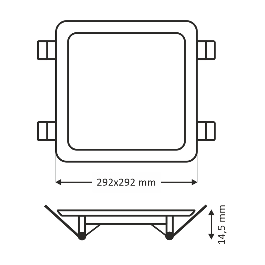 LED Vgradna svetilka SQUARE LED/24W/230V 4200K 29,2x29,2 cm bela