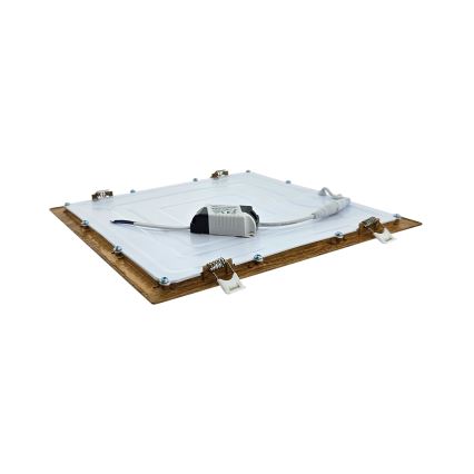 LED Vgradna svetilka SQUARE LED/24W/230V 4200K 29,2x29,2 cm rjava