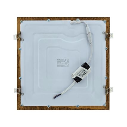 LED Vgradna svetilka SQUARE LED/24W/230V 4200K 29,2x29,2 cm rjava