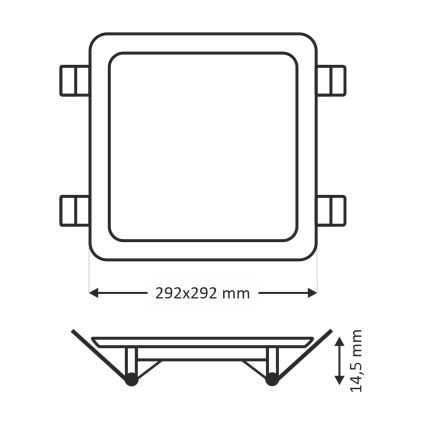 LED Vgradna svetilka SQUARE LED/24W/230V 4200K 29,2x29,2 cm rjava