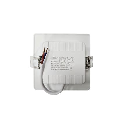 LED Vgradna svetilka SQUARE LED/3W/230V 4000K 9x9 cm bela