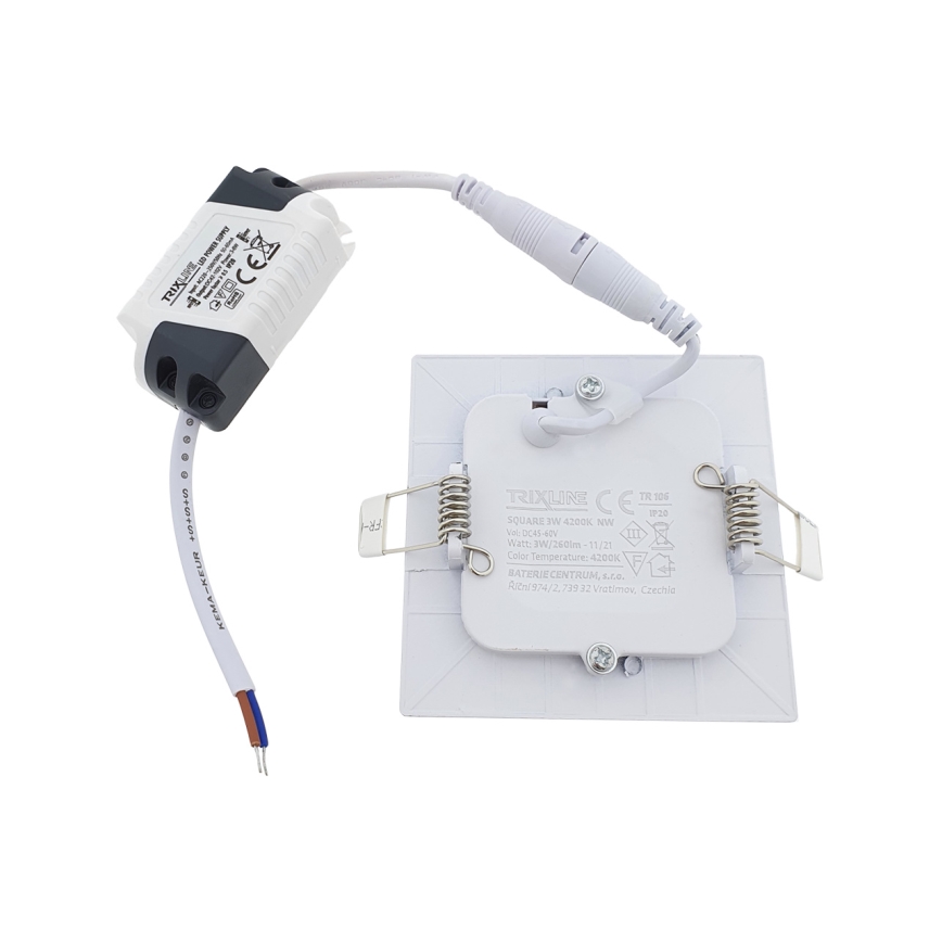 LED Vgradna svetilka SQUARE LED/3W/230V 4200K 8,3x8,3 cm bela