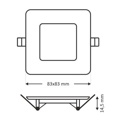 LED Vgradna svetilka SQUARE LED/3W/230V 4200K 8,3x8,3 cm bela