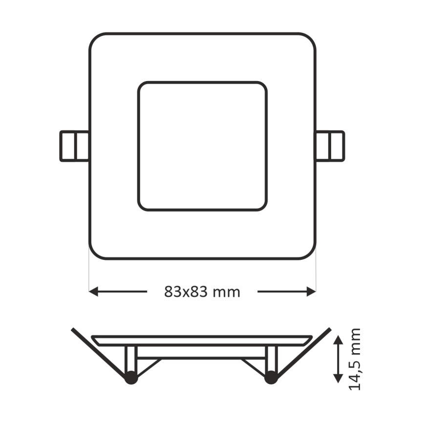 LED Vgradna svetilka SQUARE LED/3W/230V 4200K 8,3x8,3 cm bela