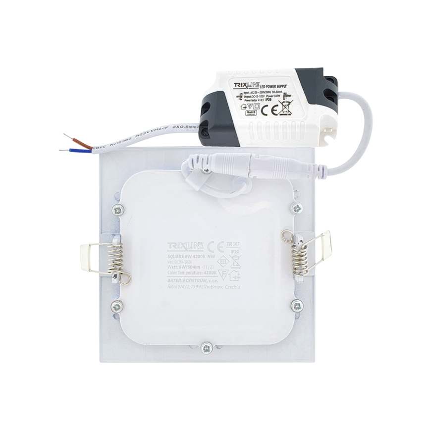 LED Vgradna svetilka SQUARE LED/6W/230V 4200K 11,8x11,8 cm bela