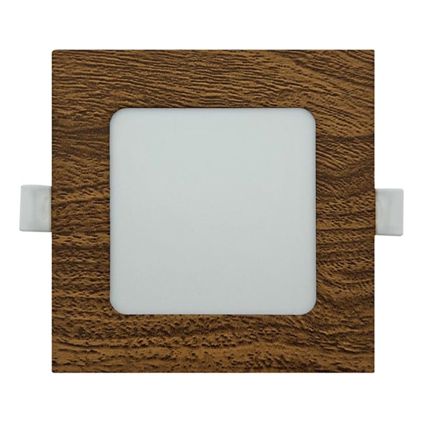 LED Vgradna svetilka SQUARE LED/6W/230V 4200K 11,8x11,8 cm rjava