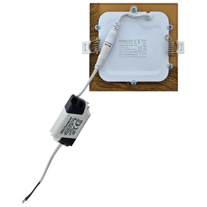 LED Vgradna svetilka SQUARE LED/6W/230V 4200K 11,8x11,8 cm rjava