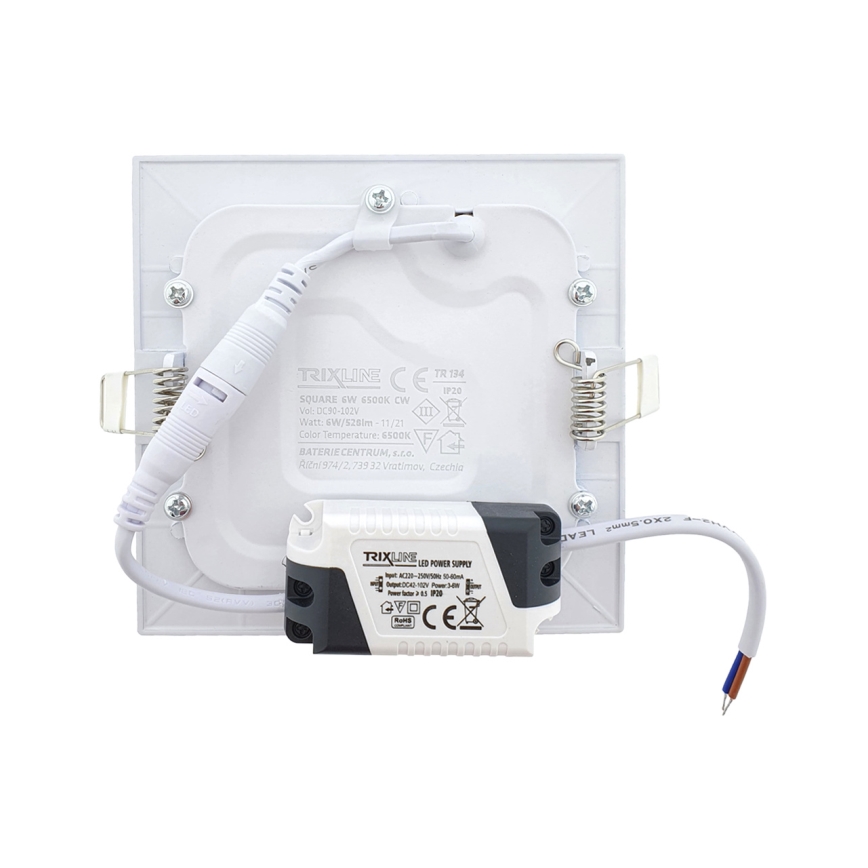 LED Vgradna svetilka SQUARE LED/6W/230V 6500K 11,8x11,8 cm bela