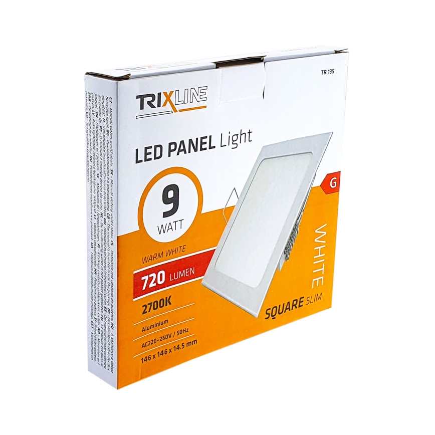 LED Vgradna svetilka SQUARE LED/9W/230V 2700K