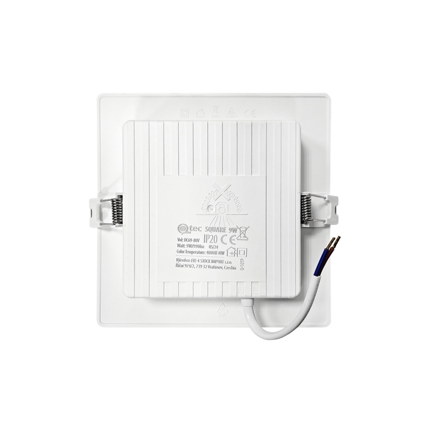 LED Vgradna svetilka SQUARE LED/9W/230V 4000K 14,5x14,5 cm bela