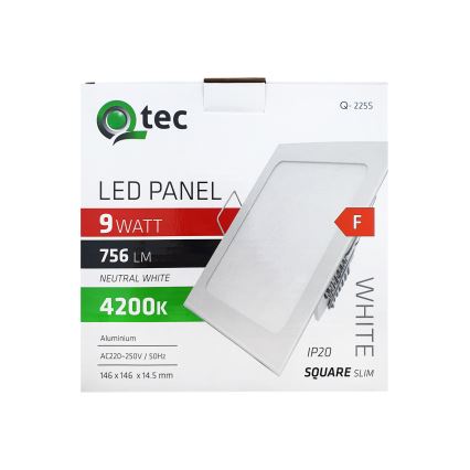 LED Vgradna svetilka SQUARE LED/9W/230V 4200K 14,6x14,6 cm bela