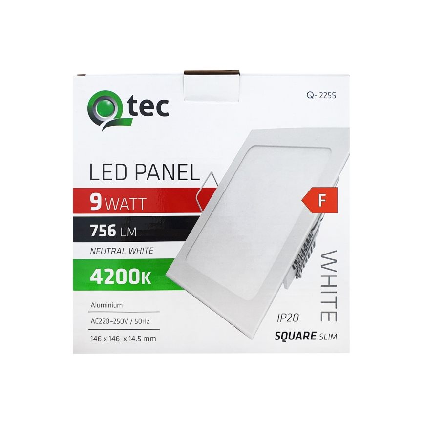 LED Vgradna svetilka SQUARE LED/9W/230V 4200K 14,6x14,6 cm bela