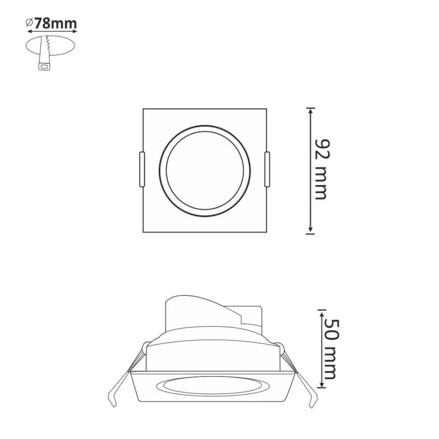 LED Vgradna svetilka VENUS LED/7W/230V srebrna kvadratna