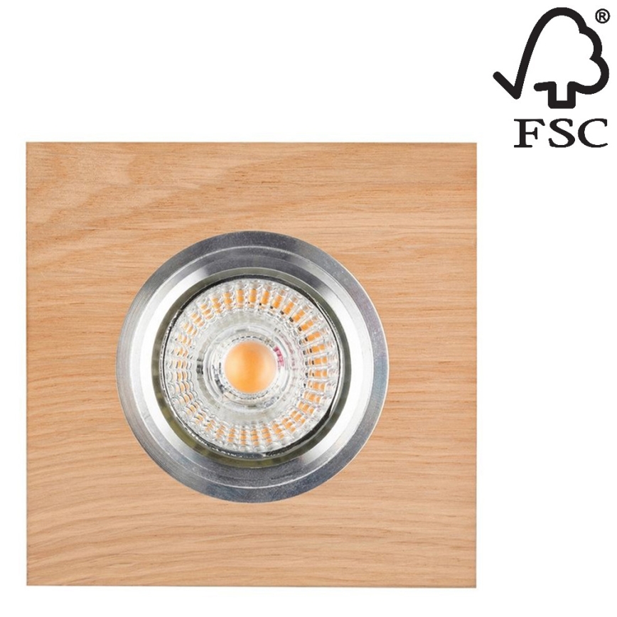 LED Vgradna svetilka VITAR 1xGU10/5W/230V CRI 90 hrast – FSC certifikat