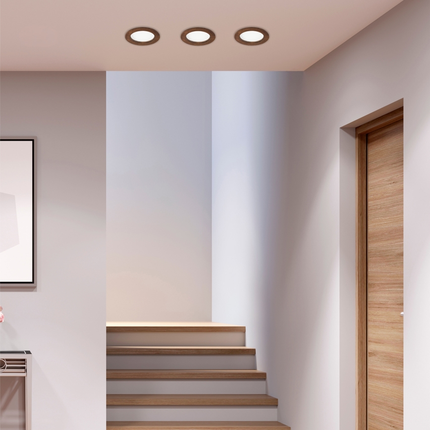 LED Vgradna svetilka WOODY SPOT LED/12,5W/230V 3000K češnja ø 16 cm