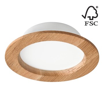 LED Vgradna svetilka WOODY SPOT LED/12,5W/230V 3000K hrast ø 16 cm