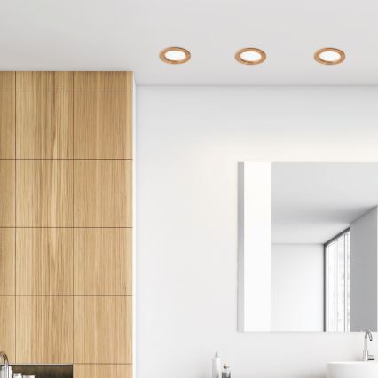LED Vgradna svetilka WOODY SPOT LED/12,5W/230V 3000K hrast ø 16 cm