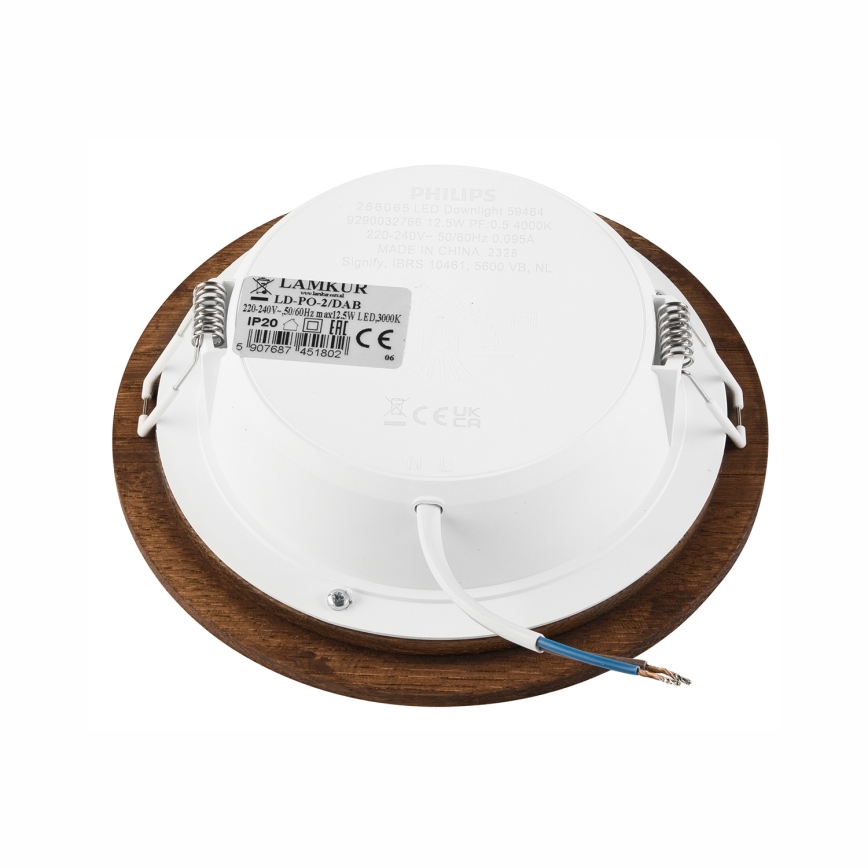 LED Vgradna svetilka WOODY SPOT LED/12,5W/230V 4000K češnja ø 16 cm