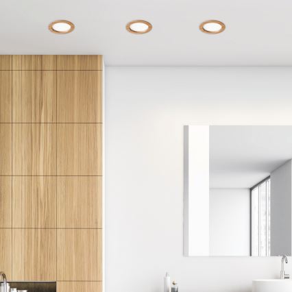 LED Vgradna svetilka WOODY SPOT LED/16,5W/230V 4000K hrast ø 18,5 cm