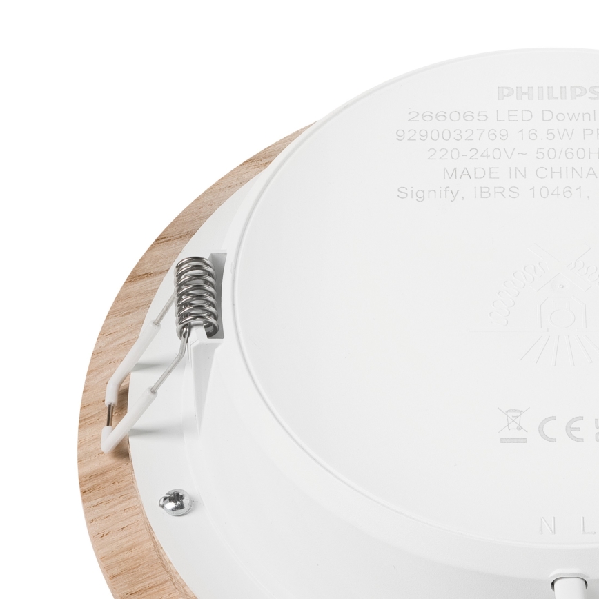 LED Vgradna svetilka WOODY SPOT LED/16,5W/230V 4000K hrast ø 18,5 cm