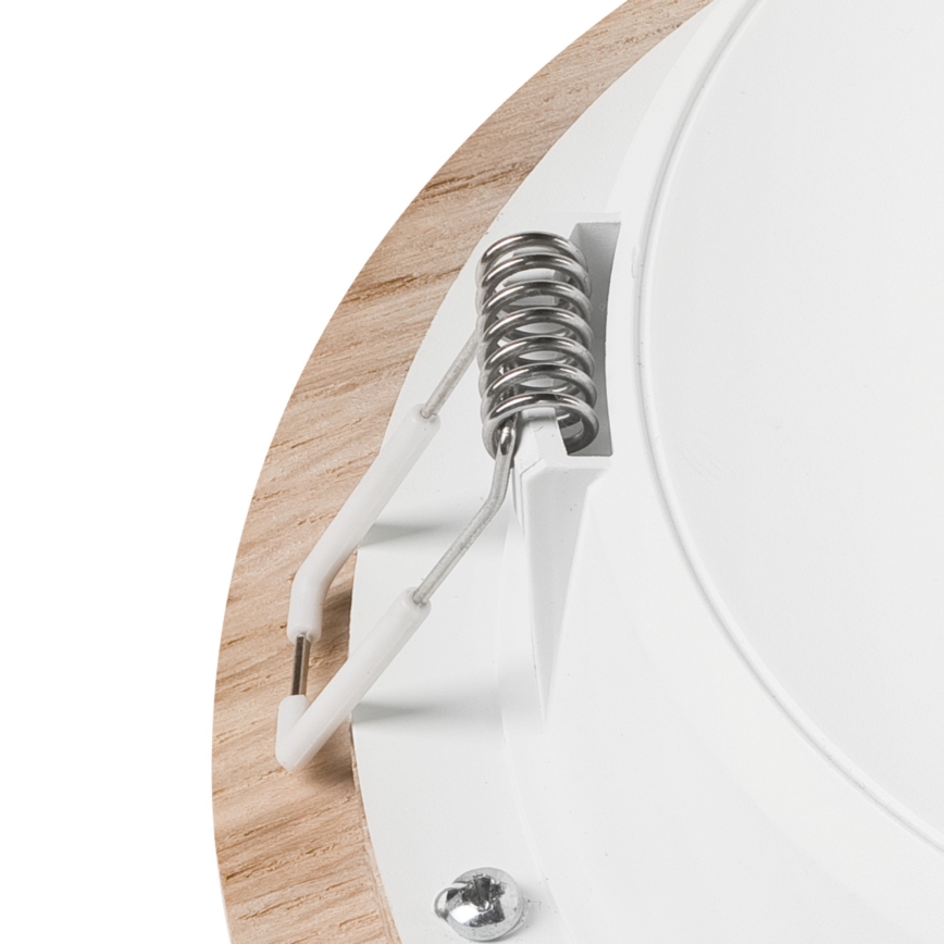LED Vgradna svetilka WOODY SPOT LED/16,5W/230V 4000K hrast ø 18,5 cm
