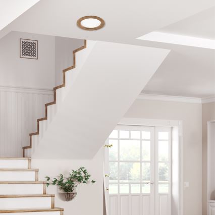 LED Vgradna svetilka WOODY SPOT LED/16,5W/230V 4000K oreh ø 18,5 cm