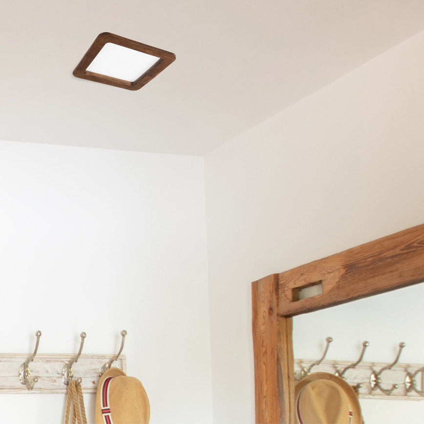 LED Vgradna svetilka WOODY SPOT LED/17W/230V 3000K češnja 18,5x18,5 cm